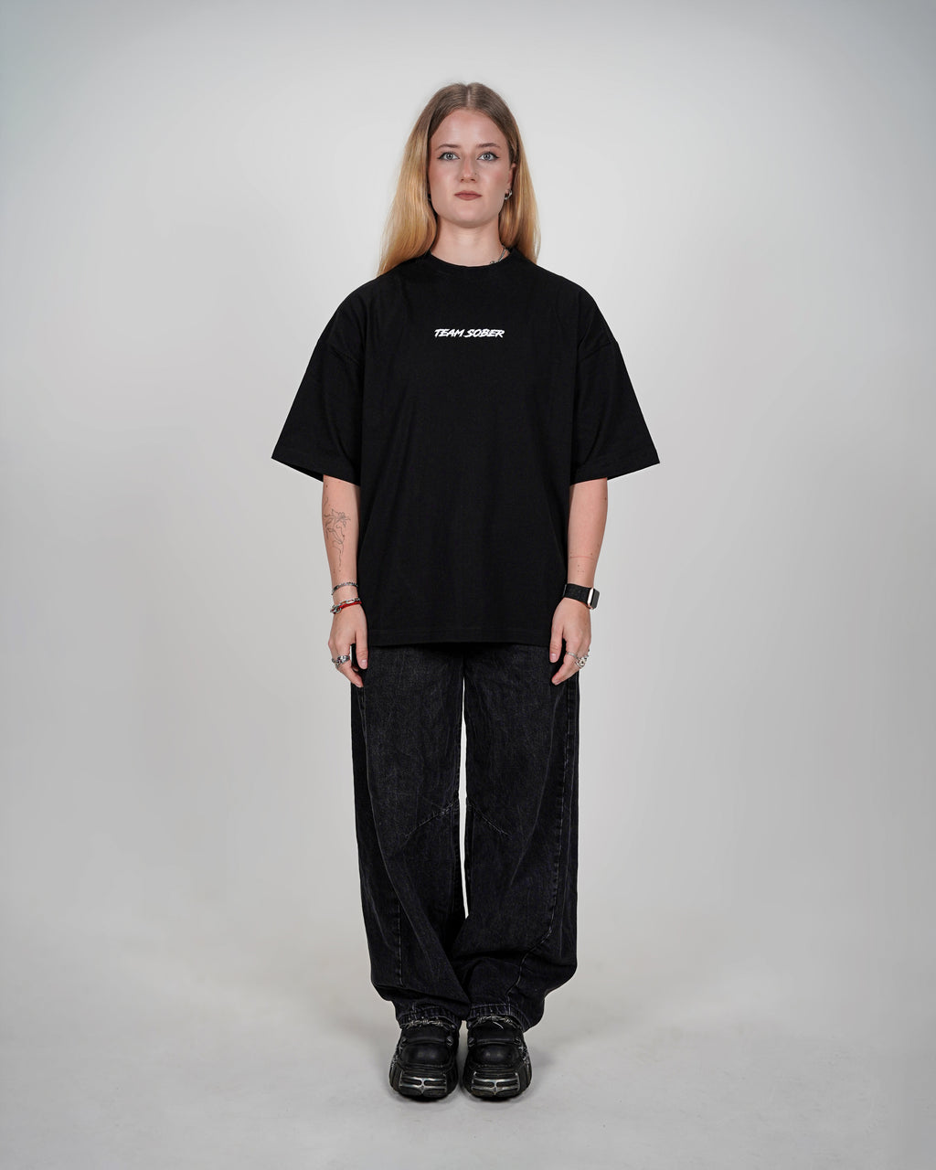 Team Sober Oversized T-Shirt - Black