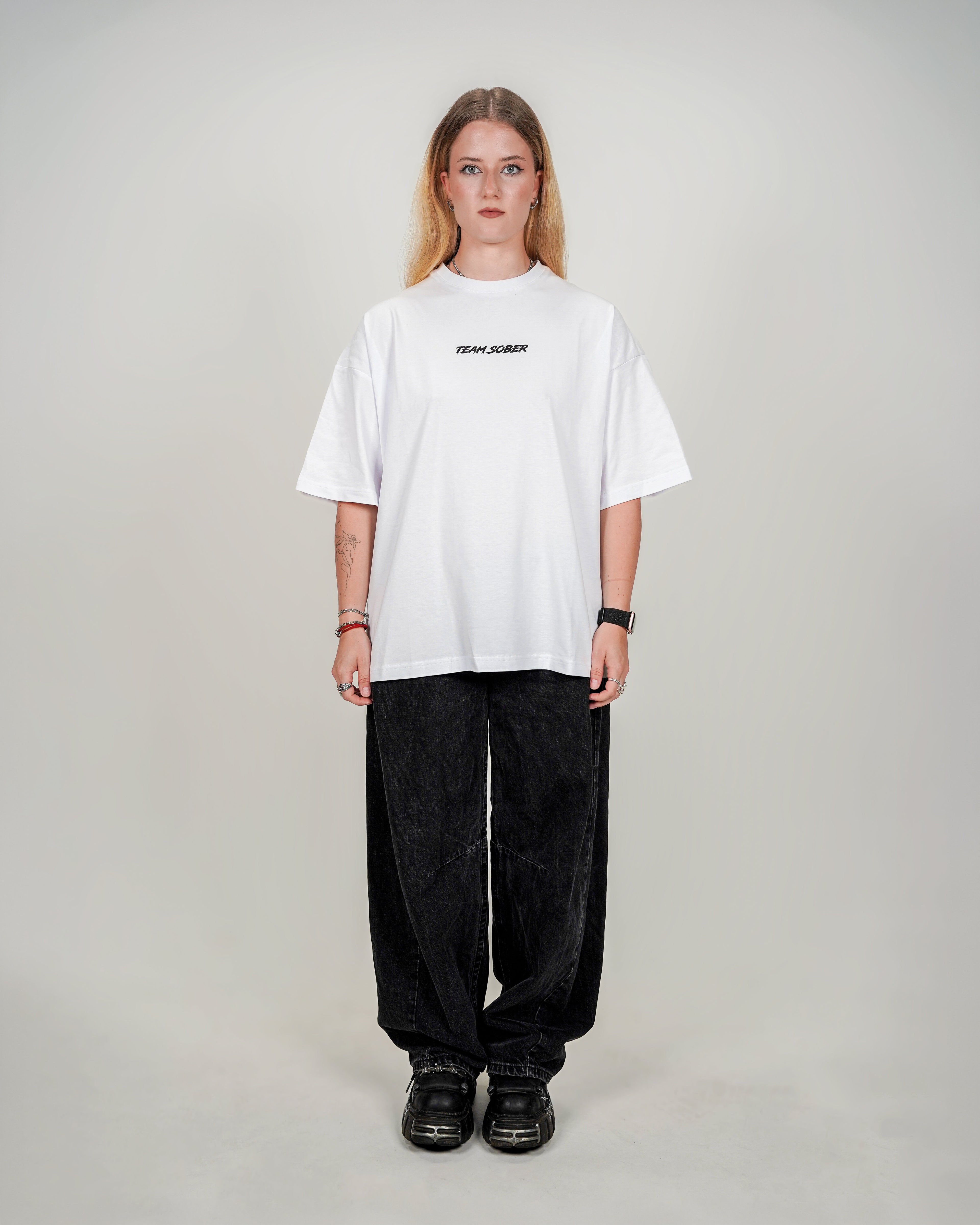Team Sober Oversized T-Shirt - White